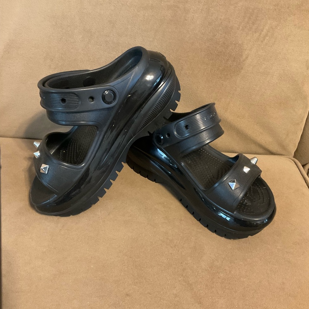 Crocs black mega crush sandals!